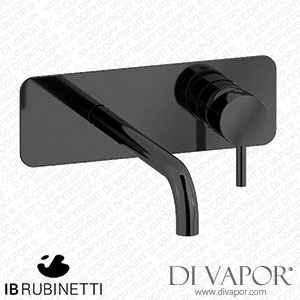 IB Rubinetti EMT207CF Milanotorino Wall Mounted Washbasin Mixer with Long Spout Complete with Drain Spare Parts