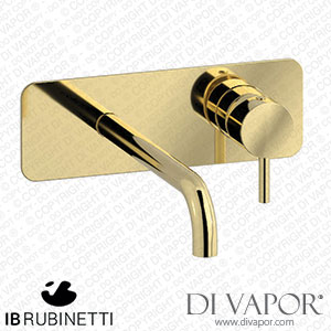 IB Rubinetti EMT207II Milanotorino Wall Mounted Washbasin Mixer with Long Spout Complete with Drain Spare Parts