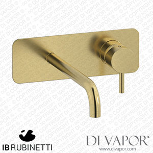 IB Rubinetti EMT207IS Milanotorino Wall Mounted Washbasin Mixer with Long Spout Complete with Drain Spare Parts