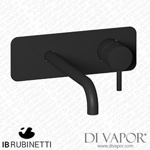 IB Rubinetti EMT207NP Milanotorino Wall Mounted Washbasin Mixer with Long Spout Complete with Drain Spare Parts