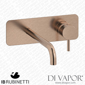 IB Rubinetti EMT207SR Milanotorino Wall Mounted Washbasin Mixer with Long Spout Complete with Drain Spare Parts