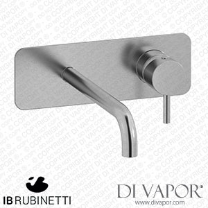 IB Rubinetti EMT207SS Milanotorino Wall Mounted Washbasin Mixer with Long Spout Complete with Drain Spare Parts