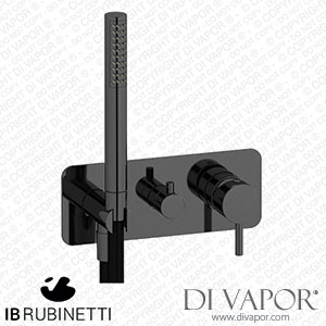 IB Rubinetti EMT313CF Milanotorino Exposed Parts for Manual Wall Mixer with Two Ways Diverter and Shower Kit Spare Parts