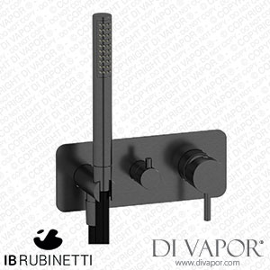 IB Rubinetti EMT313CS Milanotorino Exposed Parts for Manual Wall Mixer with Two Ways Diverter and Shower Kit Spare Parts