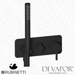 IB Rubinetti EMT313NP Milanotorino Exposed Parts for Manual Wall Mixer with Two Ways Diverter and Shower Kit Spare Parts