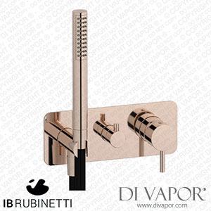 IB Rubinetti EMT313RS Milanotorino Exposed Parts for Manual Wall Mixer with Two Ways Diverter and Shower Kit Spare Parts