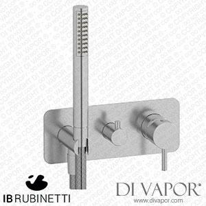IB Rubinetti EMT313SS Milanotorino Exposed Parts for Manual Wall Mixer with Two Ways Diverter and Shower Kit Spare Parts