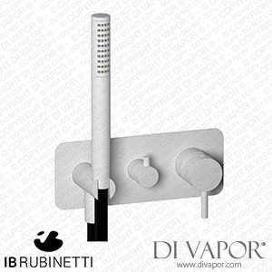 IB Rubinetti EMT314BO Milanotorino Exposed Parts for Manual Wall Mixer with Three Ways Diverter and Shower Kit Spare Parts