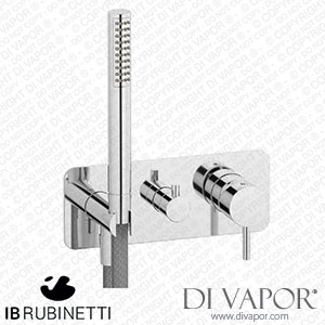 IB Rubinetti EMT314CC Milanotorino Exposed Parts for Manual Wall Mixer with Three Ways Diverter and Shower Kit Spare Parts