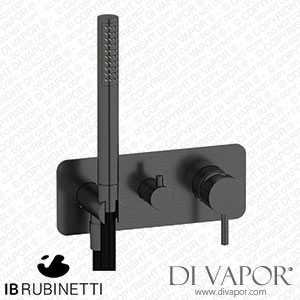 IB Rubinetti EMT314CS Milanotorino Exposed Parts for Manual Wall Mixer with Three Ways Diverter and Shower Kit Spare Parts