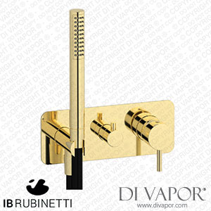 IB Rubinetti EMT314II Milanotorino Exposed Parts for Manual Wall Mixer with Three Ways Diverter and Shower Kit Spare Parts