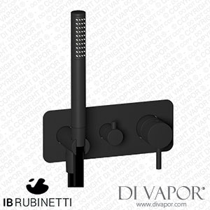 IB Rubinetti EMT314NP Milanotorino Exposed Parts for Manual Wall Mixer with Three Ways Diverter and Shower Kit Spare Parts