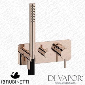 IB Rubinetti EMT314RS Milanotorino Exposed Parts for Manual Wall Mixer with Three Ways Diverter and Shower Kit Spare Parts