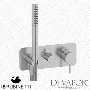 IB Rubinetti EMT314SS Milanotorino Exposed Parts for Manual Wall Mixer with Three Ways Diverter and Shower Kit Spare Parts