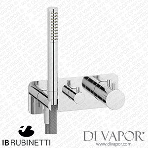 IB Rubinetti EMT613CC Milanotorino Two Ways Wall Shower Thermostatic Valve Complete with Shower Kit Spare Parts