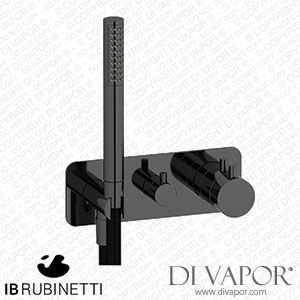 IB Rubinetti EMT613CF Milanotorino Two Ways Wall Shower Thermostatic Valve Complete with Shower Kit Spare Parts