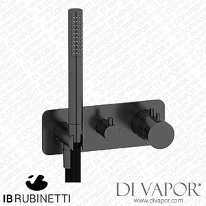 IB Rubinetti EMT613CS Milanotorino Two Ways Wall Shower Thermostatic Valve Complete with Shower Kit Spare Parts