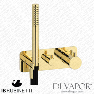 IB Rubinetti EMT613II Milanotorino Two Ways Wall Shower Thermostatic Valve Complete with Shower Kit Spare Parts
