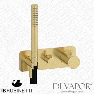 IB Rubinetti EMT613IS Milanotorino Two Ways Wall Shower Thermostatic Valve Complete with Shower Kit Spare Parts