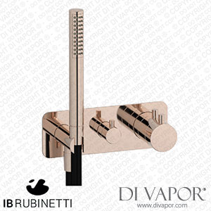 IB Rubinetti EMT613RS Milanotorino Two Ways Wall Shower Thermostatic Valve Complete with Shower Kit Spare Parts
