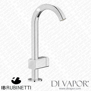 IB Rubinetti EO200CC_1 Elio Washbasin Mono Mixer with Hydroprogressive Cartridge Complete with Drain 60Degree Cut Spout and Plain Lever Spare Parts