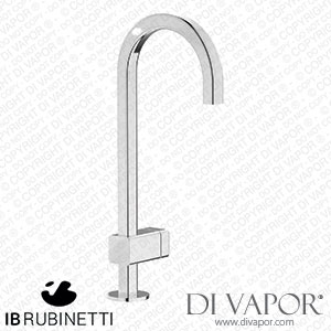 IB Rubinetti EO200CC_3 Elio Washbasin Mono Mixer with Hydroprogressive Cartridge Complete with Drain Full Arch Spout and Plain Lever Spare Parts