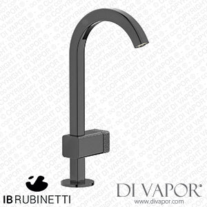 IB Rubinetti EO200CF_2 Elio Washbasin Mono Mixer with Hydroprogressive Cartridge Complete with Drain 60Degree Cut Spout and Coral Lever Spare Parts