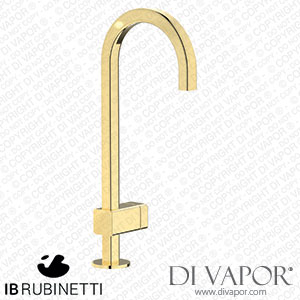 IB Rubinetti EO200II_3 Elio Washbasin Mono Mixer with Hydroprogressive Cartridge Complete with Drain Full Arch Spout and Plain Lever Spare Parts