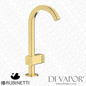 IB Rubinetti EO200IS_2 Elio Washbasin Mono Mixer with Hydroprogressive Cartridge Complete with Drain 60Degree Cut Spout and Coral Lever Spare Parts
