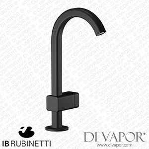 IB Rubinetti EO200NP_1 Elio Washbasin Mono Mixer with Hydroprogressive Cartridge Complete with Drain 60Degree Cut Spout and Plain Lever Spare Parts