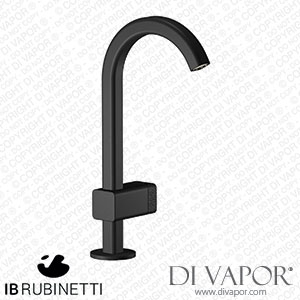 IB Rubinetti EO200NP_2 Elio Washbasin Mono Mixer with Hydroprogressive Cartridge Complete with Drain 60Degree Cut Spout and Coral Lever Spare Parts