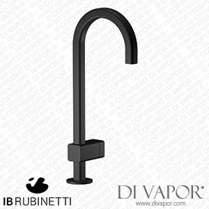 IB Rubinetti EO200NP_3 Elio Washbasin Mono Mixer with Hydroprogressive Cartridge Complete with Drain Full Arch Spout and Plain Lever Spare Parts