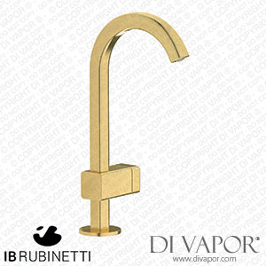 IB Rubinetti EO200ON_1 Elio Washbasin Mono Mixer with Hydroprogressive Cartridge Complete with Drain 60Degree Cut Spout and Plain Lever Spare Parts