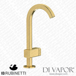 IB Rubinetti EO200ON_2 Elio Washbasin Mono Mixer with Hydroprogressive Cartridge Complete with Drain 60Degree Cut Spout and Coral Lever Spare Parts