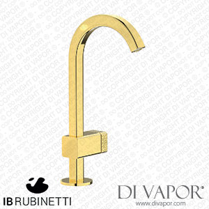 IB Rubinetti EO200OO_2 Elio Washbasin Mono Mixer with Hydroprogressive Cartridge Complete with Drain 60Degree Cut Spout and Coral Lever Spare Parts