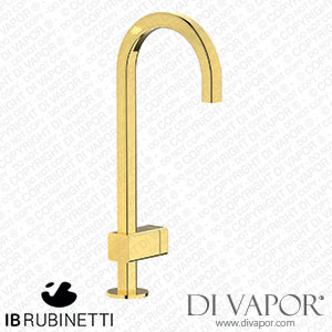 IB Rubinetti EO200OO_3 Elio Washbasin Mono Mixer with Hydroprogressive Cartridge Complete with Drain Full Arch Spout and Plain Lever Spare Parts