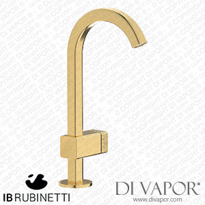 IB Rubinetti EO200OS_2 Elio Washbasin Mono Mixer with Hydroprogressive Cartridge Complete with Drain 60Degree Cut Spout and Coral Lever Spare Parts