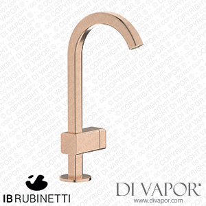 IB Rubinetti EO200SR_1 Elio Washbasin Mono Mixer with Hydroprogressive Cartridge Complete with Drain 60Degree Cut Spout and Plain Lever Spare Parts