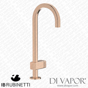 IB Rubinetti EO200SR_4 Elio Washbasin Mono Mixer with Hydroprogressive Cartridge Complete with Drain Full Arch Spout and Coral Lever Spare Parts