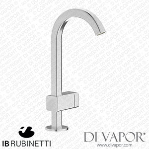 IB Rubinetti EO200SS_1 Elio Washbasin Mono Mixer with Hydroprogressive Cartridge Complete with Drain 60Degree Cut Spout and Plain Lever Spare Parts