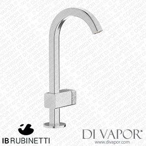IB Rubinetti EO200SS_2 Elio Washbasin Mono Mixer with Hydroprogressive Cartridge Complete with Drain 60Degree Cut Spout and Coral Lever Spare Parts