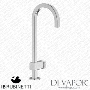 IB Rubinetti EO200SS_4 Elio Washbasin Mono Mixer with Hydroprogressive Cartridge Complete with Drain Full Arch Spout and Coral Lever Spare Parts