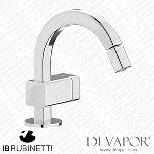IB Rubinetti EO220CC_1 Elio Bidet Mono Mixer with Hydroprogressive Cartridge Complete with Drain 60Degree Cut Spout and Plain Lever Spare Parts