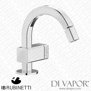 IB Rubinetti EO220CC_2 Elio Bidet Mono Mixer with Hydroprogressive Cartridge Complete with Drain 60Degree Cut Spout and Coral Lever Spare Parts