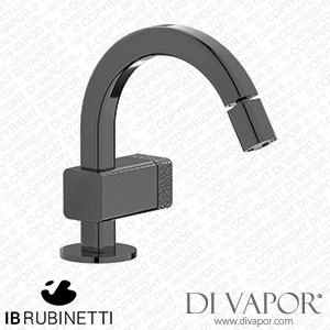 IB Rubinetti EO220CF_2 Elio Bidet Mono Mixer with Hydroprogressive Cartridge Complete with Drain 60Degree Cut Spout and Coral Lever Spare Parts
