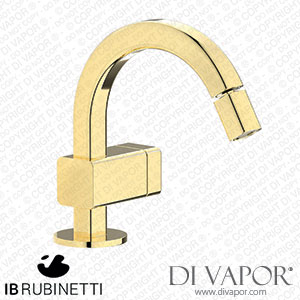 IB Rubinetti EO220II_1 Elio Bidet Mono Mixer with Hydroprogressive Cartridge Complete with Drain 60Degree Cut Spout and Plain Lever Spare Parts