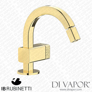 IB Rubinetti EO220II_2 Elio Bidet Mono Mixer with Hydroprogressive Cartridge Complete with Drain 60Degree Cut Spout and Coral Lever Spare Parts