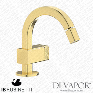 IB Rubinetti EO220IS_2 Elio Bidet Mono Mixer with Hydroprogressive Cartridge Complete with Drain 60Degree Cut Spout and Coral Lever Spare Parts