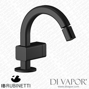 IB Rubinetti EO220NP_1 Elio Bidet Mono Mixer with Hydroprogressive Cartridge Complete with Drain 60Degree Cut Spout and Plain Lever Spare Parts