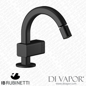 IB Rubinetti EO220NP_2 Elio Bidet Mono Mixer with Hydroprogressive Cartridge Complete with Drain 60Degree Cut Spout and Coral Lever Spare Parts